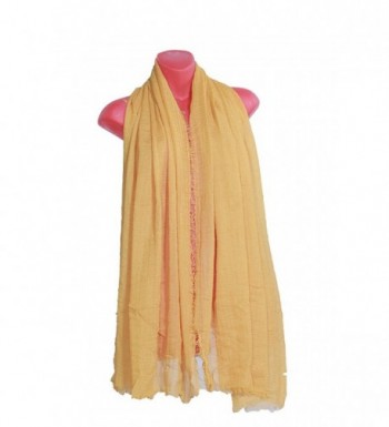 Womens Scarves scarves crinkle Headscarf - Yellow - CO1820RKC2X
