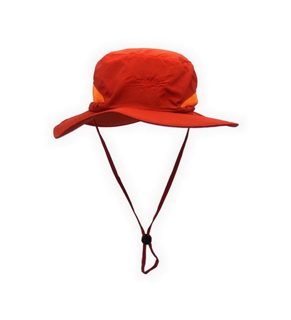 Outdoor Sportswear Fisherman Sun Hats Bucket Hat with Adjustable String - Orange - CJ17YOK0HLY