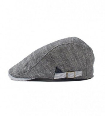 Mens Beret Striped Cabbie Korean Linen Peaked Caps Newsboy Hat Dark ...