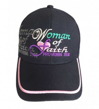 Aesthetinc Embroidery Woman Of Faith. Proverbs 31:30" Christian Baseball Cap - Faith Black - CQ18C8EIC6T