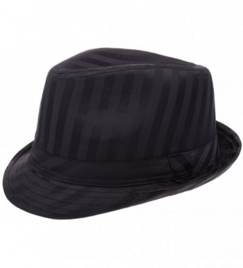 Enimay Vintage Unisex Fedora Hat Classic Timeless Light Weight - Regimental Black - C017Y26UT89