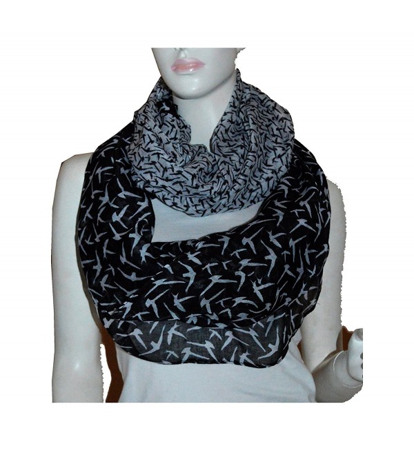 SCARF_TRADINGINC&shy Bird Print Infinity Loop Scarf - Black/White - CM11IW3PHTD