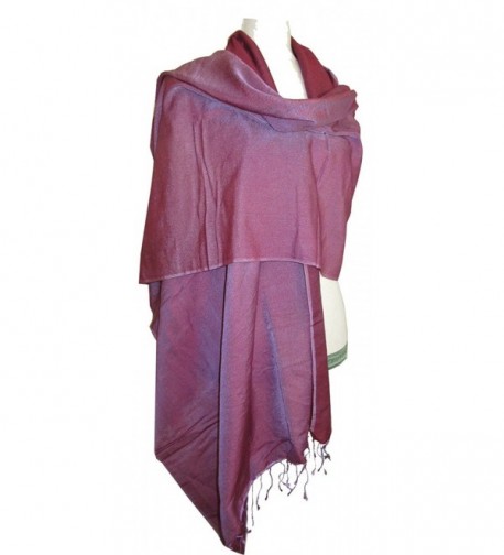 Luxurious Cotton Shawl with Feel of Pashmina - Berry - C611H3U7NT3