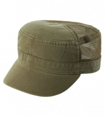 ENZYME WASHED TWILL ARMY CAP w/ MESH BACK - Olive - C9110JY89CZ