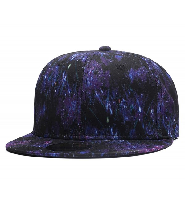 Quanhaigou Galaxy 3D Printed Adjustable Baseball Cap-Unisex Hip Hop Snapback Flatbrim Hats - Purple Galaxy - C4186NZO6LQ