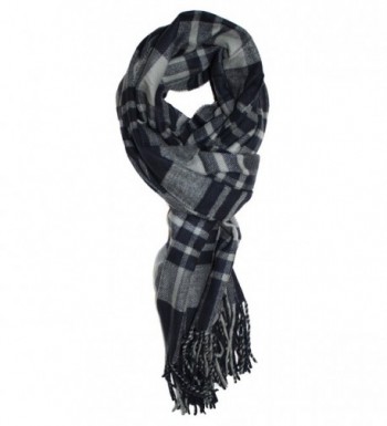 Ted and Jack - Jack's Classic Oversized Cashmere Feel Tartan Plaid Wrap/Scarf - Grey Classic - CH188DUGDWL
