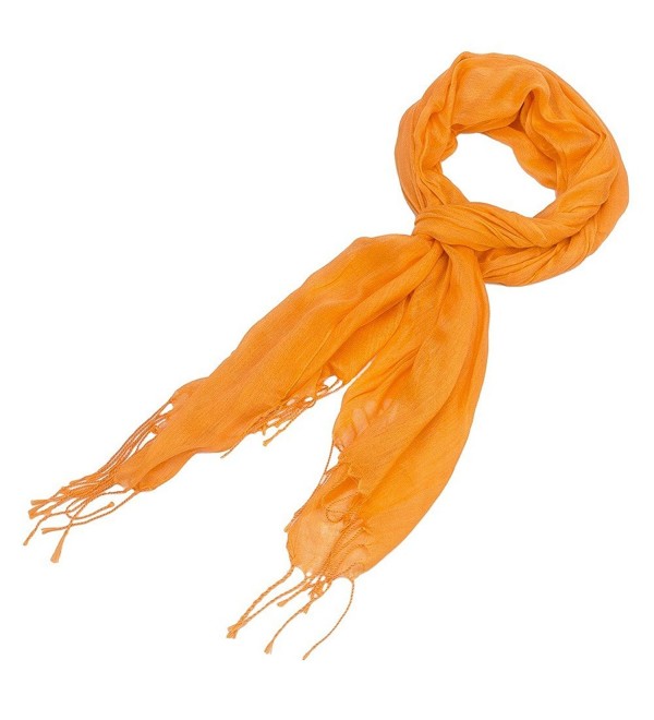 Purple Box Jewelry Solid Color Soft Weave Scarf - Orange - CY11JJWGJJN