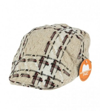 NTC TNC Adjustible Tartan Plaid Pattern newsboy Cap Beige - CR12IFHLU23