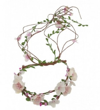 Merroyal Bridal Flower Berries Floral Crown for Wedding Festivals - Pink - CL12NBY6QLL