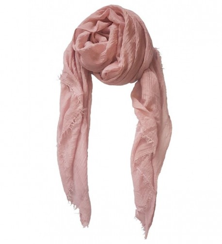 SoLine Solid Color Tassels Scarves Shawl Blanket Warp lightweight Large Scarf - Ta_pink - C21879E5I2X