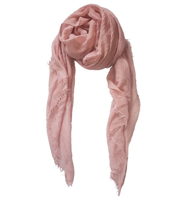SoLine Solid Color Tassels Scarves Shawl Blanket Warp lightweight Large Scarf - Ta_pink - C21879E5I2X
