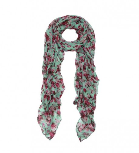 Elegant Floral Print Fashion Scarf Wrap - Different Colors Available - Mint - CJ11P1P75KJ