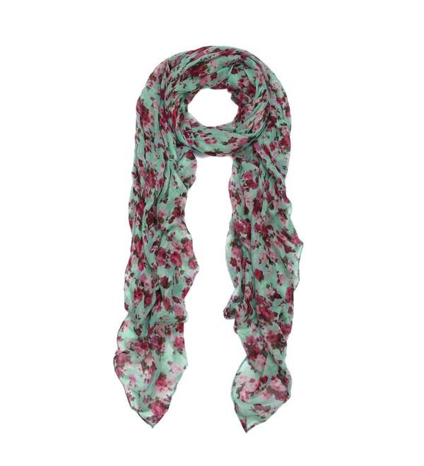 Elegant Floral Print Fashion Scarf Wrap - Different Colors Available - Mint - CJ11P1P75KJ