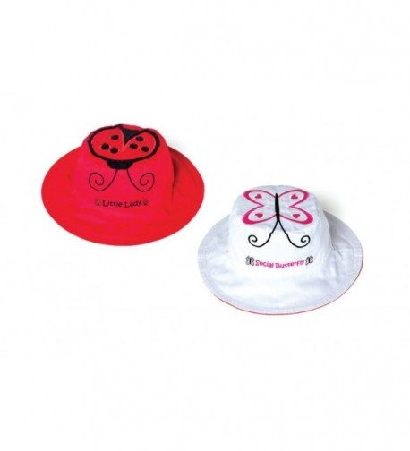 Luvali Reversible Kid's Sun Hats - UPF 50+ (Large- Little Lady / Social Butterfly) - CY1197QBVG7