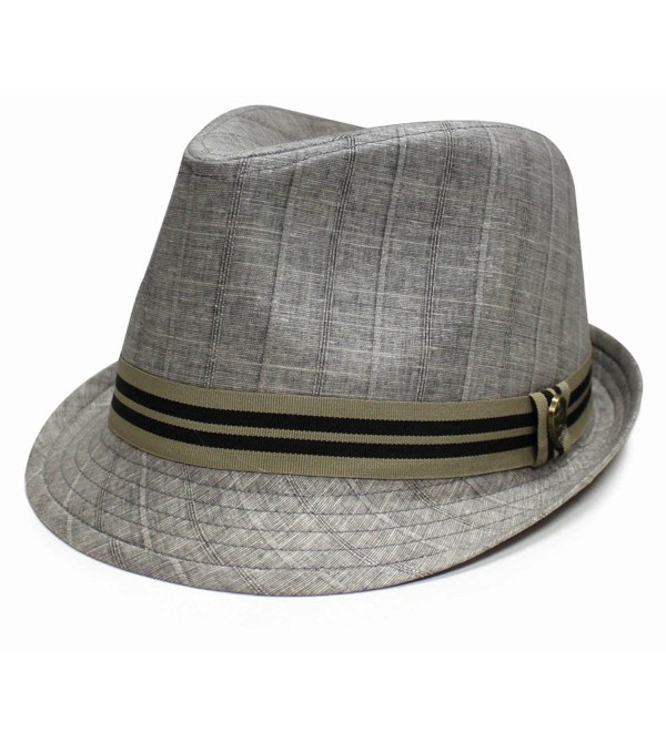 City Hunter Pmt600 Noise Pattern with Stripe Band Fedora (4 Colors) - Light Grey - CT11CV3736F