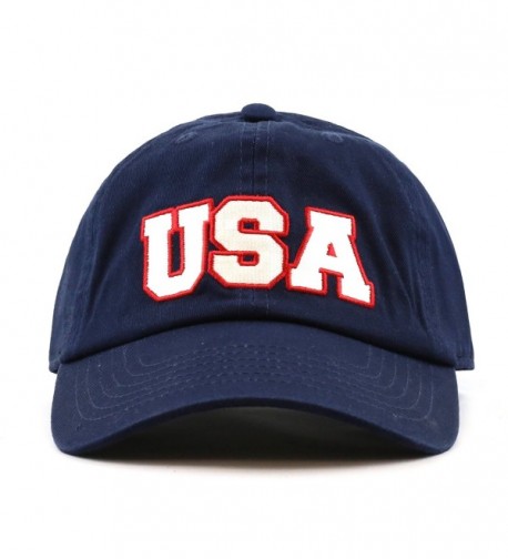 THE HAT DEPOT Washed 100% Cotton America Flag Low Profile Adjustable Strap Baseball Cap Hat - Usa-navy - CJ126DAT4SF