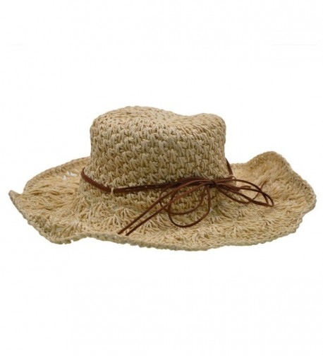 Womens Foldable Beach Straw Beige - Beige-a - C0185EAHHXK