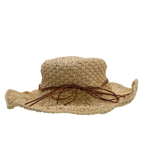 Womens Foldable Beach Straw Beige