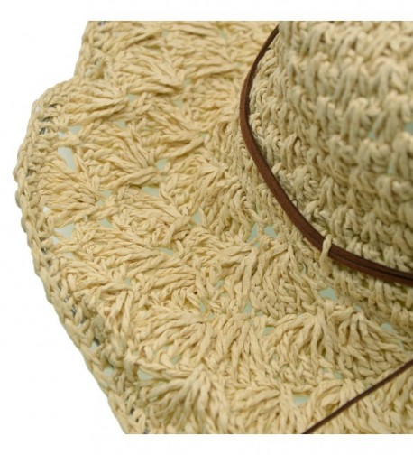 Womens Foldable Beach Straw Beige in Women's Sun Hats