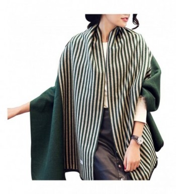 Soft Warm Women's Stylish Tartan Warm Blanket Scarf Gorgeous Shawl Wrap - Green Stripe - CL1880K96X5