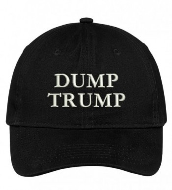 Trendy Apparel Shop Dump Trump Embroidered Brushed Cotton Dad Hat Cap - Black - C517YHYC0ND