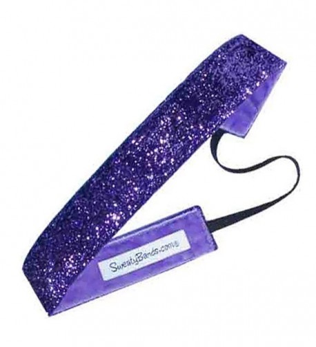 Sweaty Bands Viva Diva Headband- Purple Sparkle- 1-Inch - CV11GJYSI7F