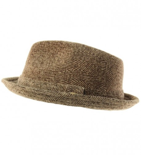 Herringbone Winter Fedora Uprturn Hat