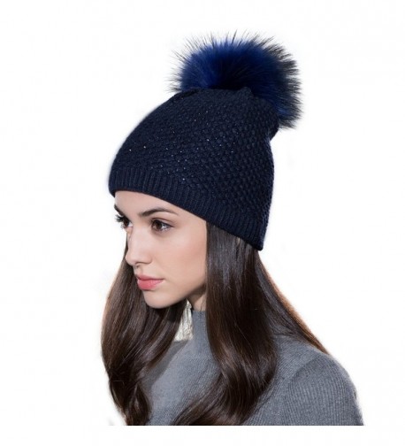 Ferand Ladies Raccoon Knitted Crystal in Women's Skullies & Beanies