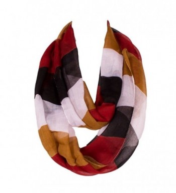 Nanxson(TM) Women Voile Fashion Patchwork Band Design Scarf/Wrap WJW0011 - Black Red - C112G7K8W21