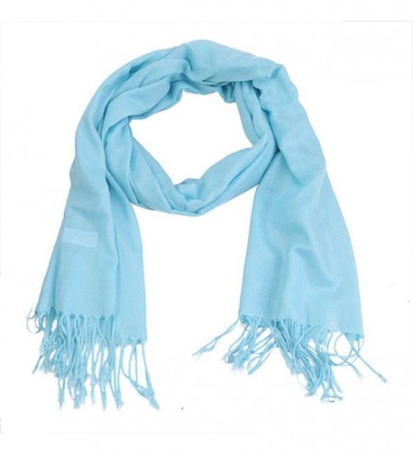 HDE Women's Wrap Scarf Lightweight All Seasons Solid Colors Classic Shawl - Sky Blue - C311C8QRR43