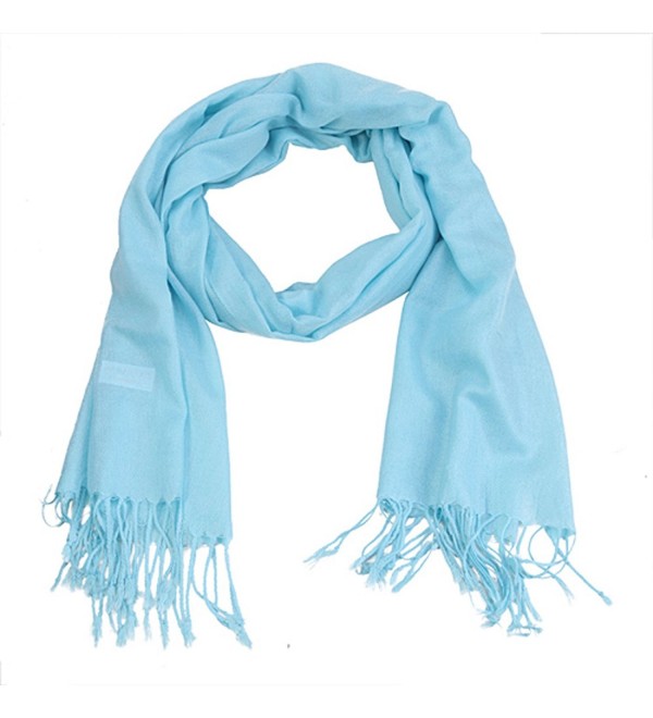 HDE Women's Wrap Scarf Lightweight All Seasons Solid Colors Classic Shawl - Sky Blue - C311C8QRR43