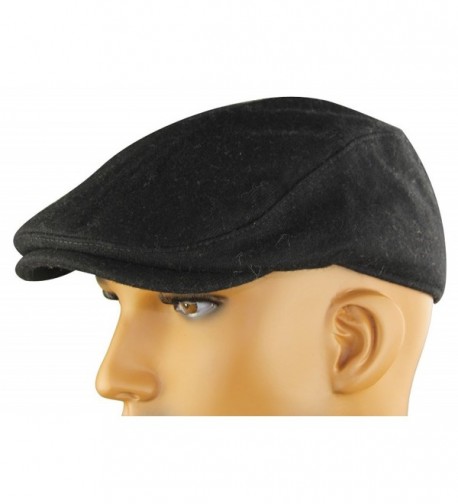 MINAKOLIFE Mens Womens Soft Wool Newsboy Hat Flat Cap Ivy Stretch Driver Hunting Hat - Black - CY123E9O4EX