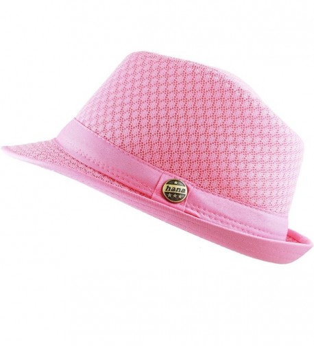 THE HAT DEPOT 200G1015 Light Weight Classic Soft Cool Mesh Fedora Hat - Lt. Pink - CY186SHTYU2