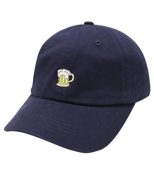 City Hunter C104 Small Beer Embroidery Cotton Baseball Cap 13 Colors - Navy - C112HV0PGN9