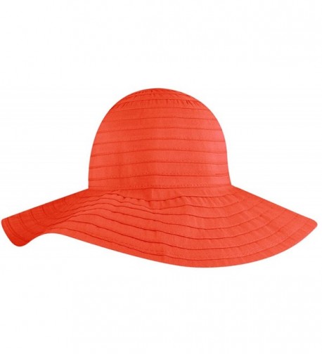 Capelli New York Solid ribbon floppy hat - Coral - CP11XUI1HCV