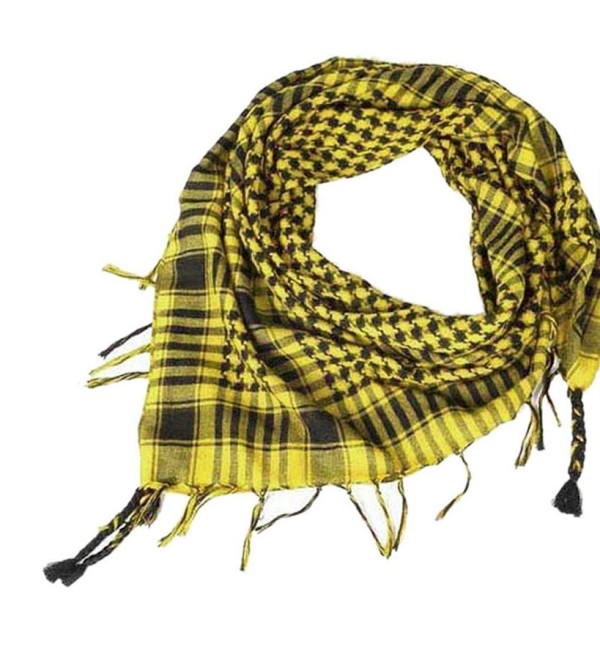 Wenjuan 1PC Unisex Fashion Women Men Arab Shemagh Keffiyeh Palestine Scarf Shawl Wrap - Yellow - CB186R0HCMK