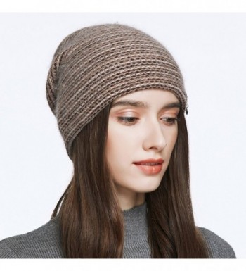 YINONIY Slouchy Layered Knitted Crochet in Women's Skullies & Beanies