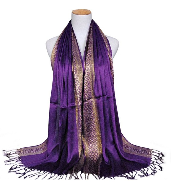 Binmer(TM) Womens Muslim Long Cotton Shawl Scarf Tassel Scarves Stole Wrap - Purple - C412O2UXNYC