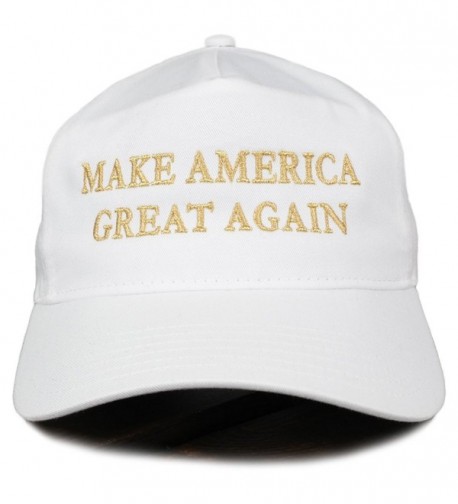 Make America Great Again Donald Trump METALLIC GOLD Embroidered Cap - White - C212O8EXIHI