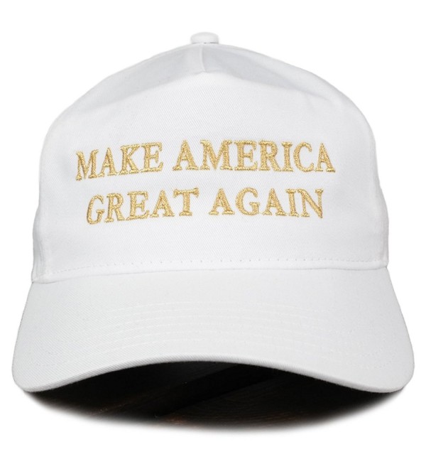 Make America Great Again Donald Trump METALLIC GOLD Embroidered Cap - White - C212O8EXIHI