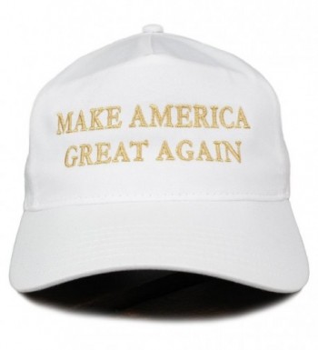 Make America Great Again Donald Trump METALLIC GOLD Embroidered Cap - White - C212O8EXIHI