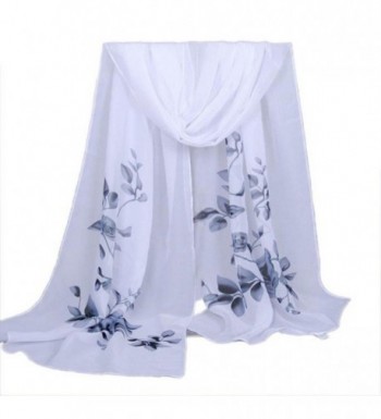 LEERYA Fashion Women Long Soft Wrap scarf Ladies Shawl Chiffon Scarf Scarves - Gray - CS12LVI8GRF