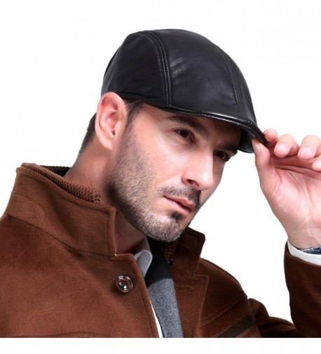Vemolla Leather Fashion newsboy Cabbie in Men's Newsboy Caps