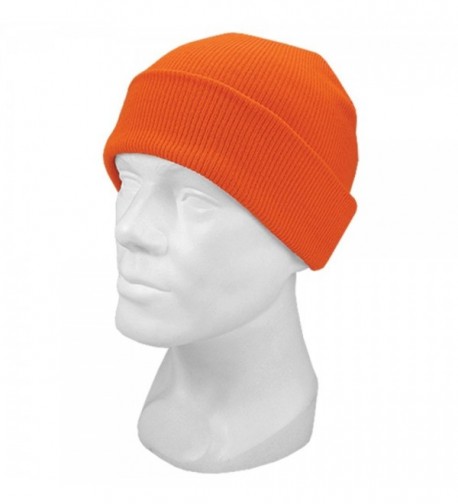 Hot Shot Men's Acrylic Cuff Cap Knit Hat- Blaze Orange- One Size - CK111IAZAT7