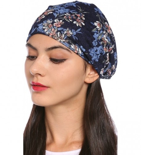 Ababalaya Womens Elegant Nightcap Sapphire in Women's Skullies & Beanies