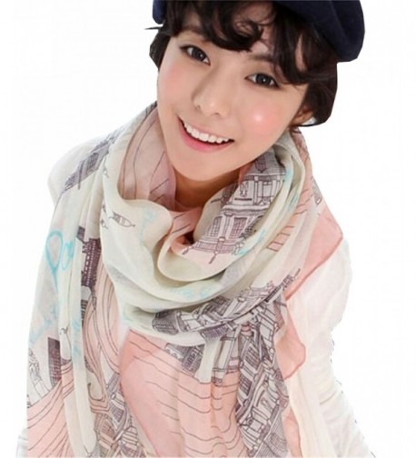 UGET Womens Eiffel Printed Scarves