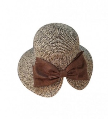 Nanxson(TM) Womens Elegant Straw Hat/ Sunhat Cap With Bowknot MZW0048 - Grey - C412HOMFMUV