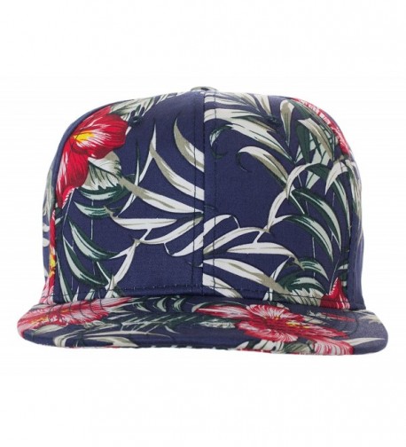Artisan Owl Floral Pattern Snapback Baseball Caps - Available In Multiple Colors! - Blue With Floral Red - CF1824TWCMW