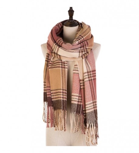 eUty Autumn Winter Soft Stripe Scarf- Pink/Cream - CR12N5H1F6E