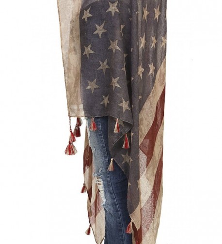 Patriotic Tassle Accent Vintage USA American Flag Vest CY182T6UC8Q